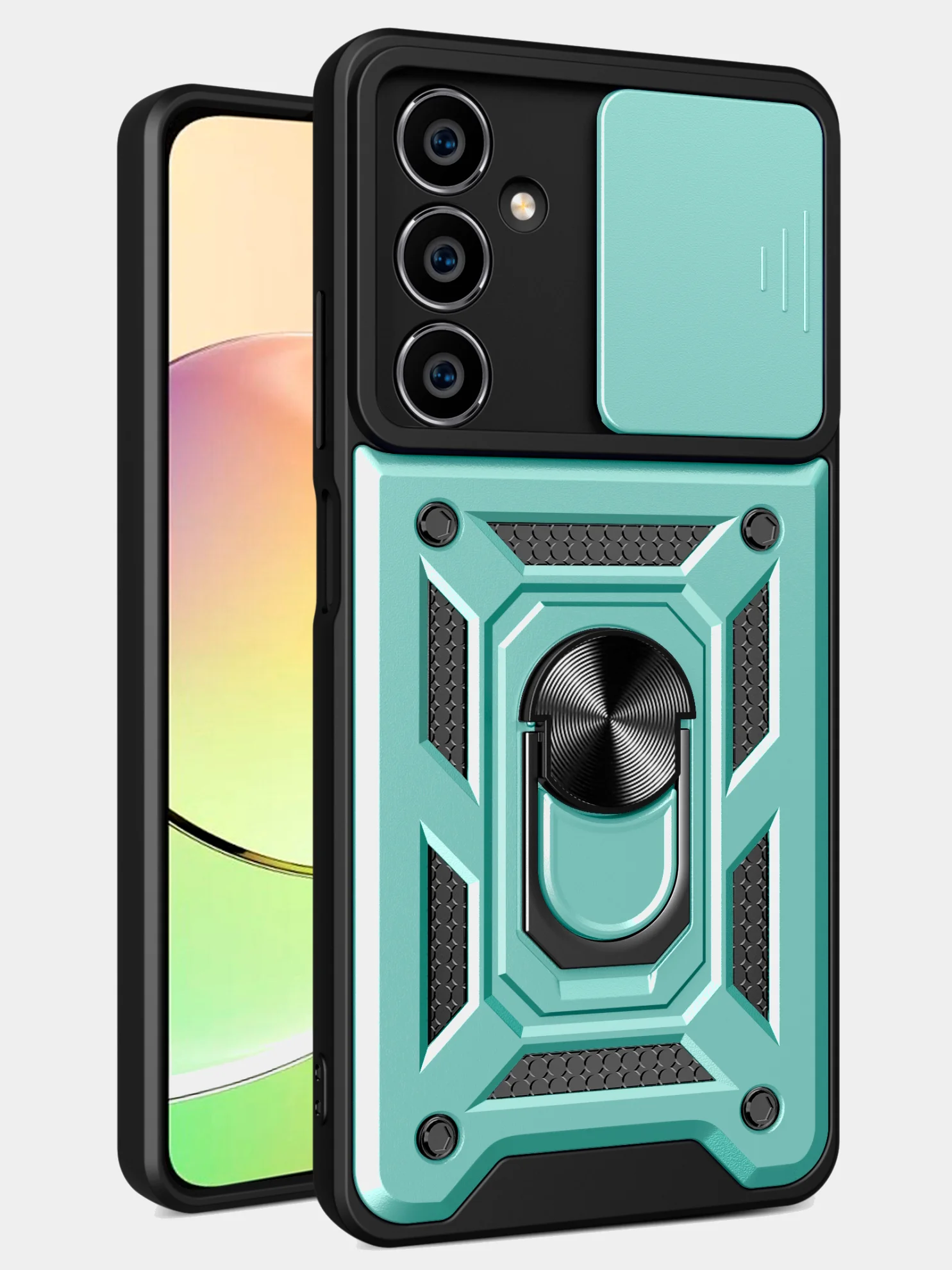 Зеленый чехол противоударный armors для Samsung A05S / Самсунг А05S с защитой камеры