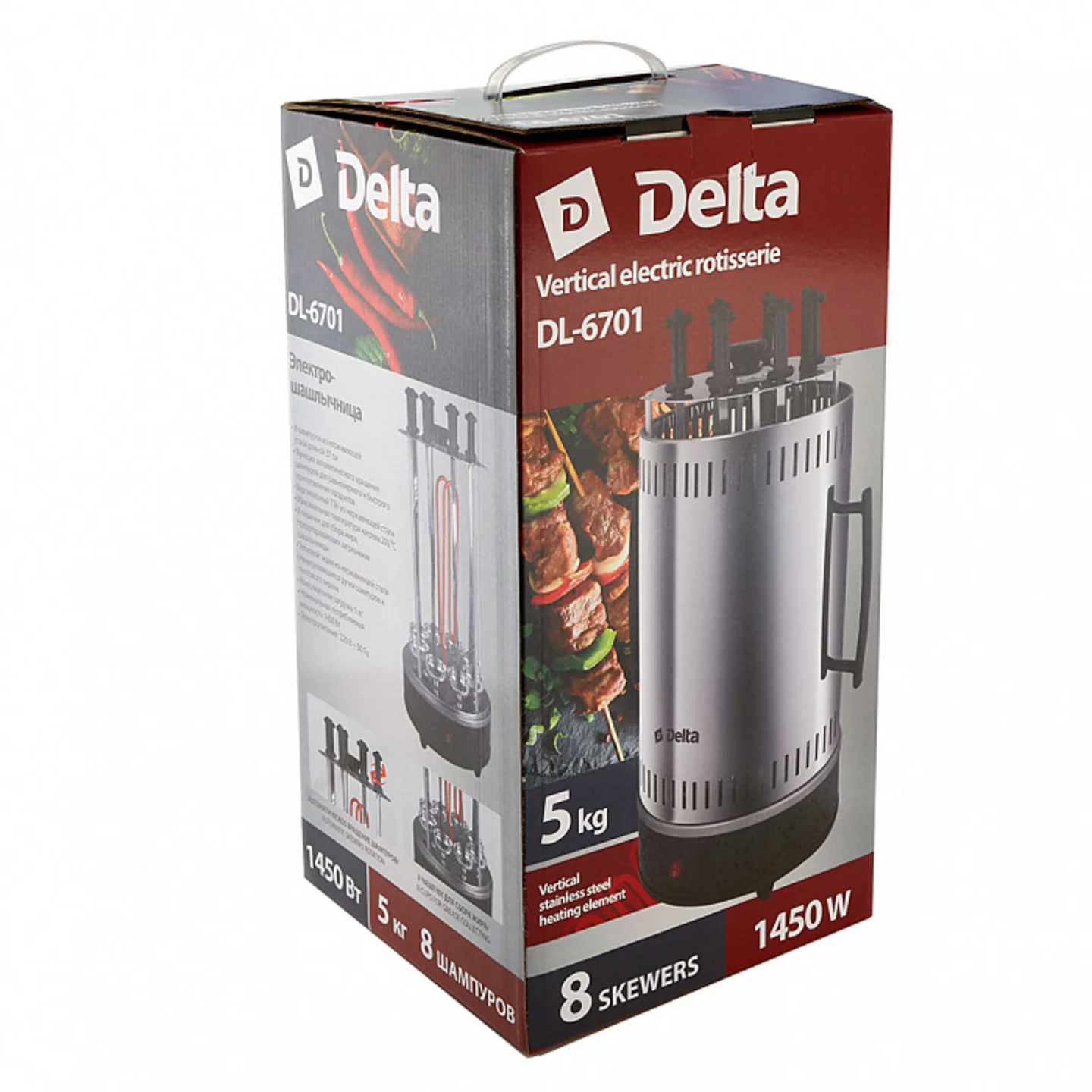 Электрошашлычница Delta DL-6701 на 8 шампуров
