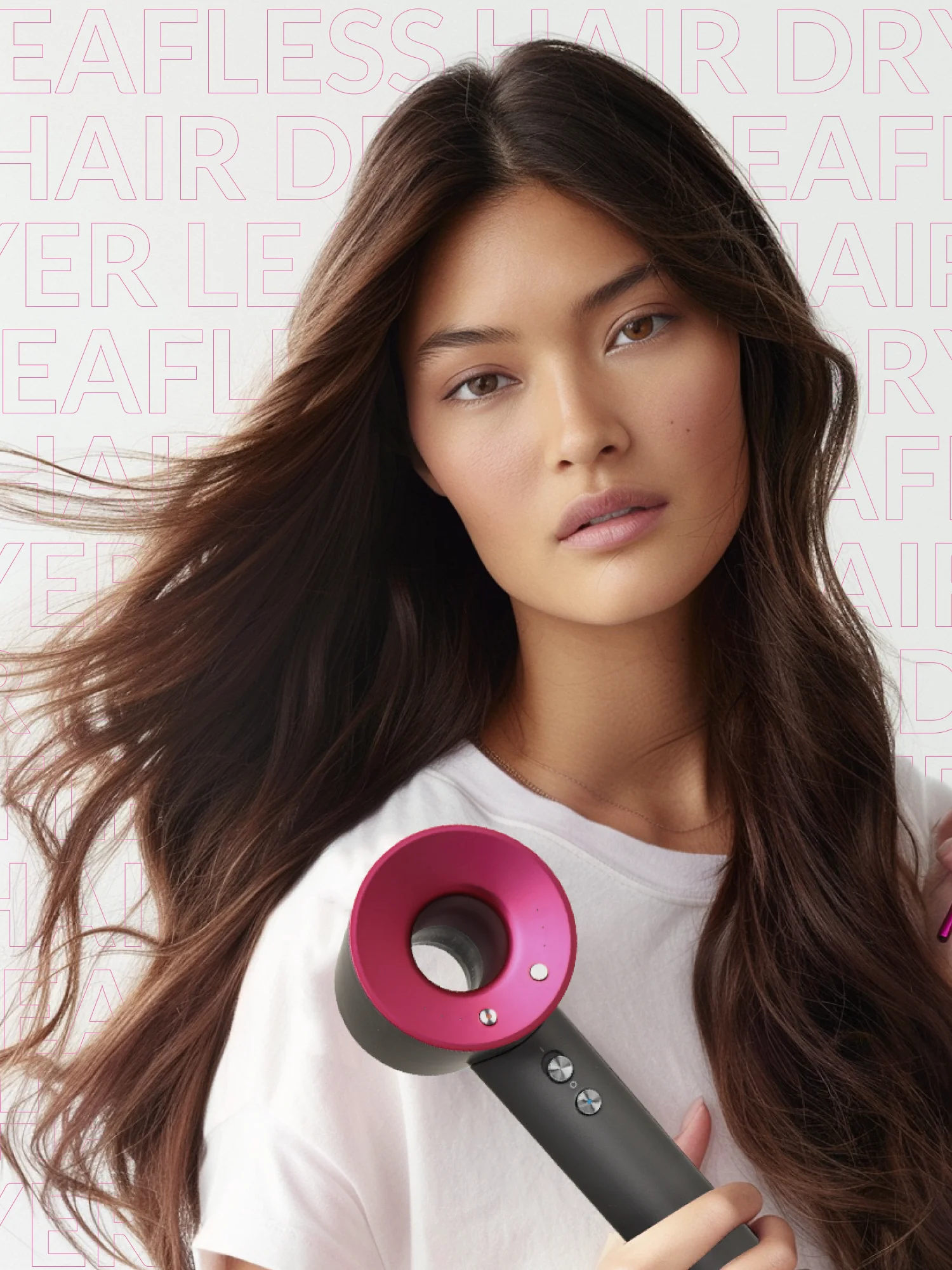 Тёмно-розовый фен Super Hair Dryer, для сушки и укладки волос, 5 в 1
