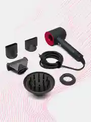 Тёмно-розовый фен Super Hair Dryer, для сушки и укладки волос, 5 в 1