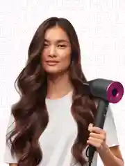 Тёмно-розовый фен Super Hair Dryer, для сушки и укладки волос, 5 в 1