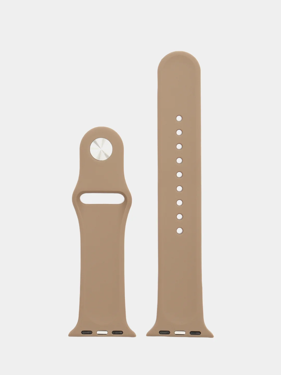 Бежевый силиконовый ремешок для Apple Watch 1, 2, 3, 4, 5, 6, 7, 8, 9, SE, SE 2, Ultra, Ultra 2