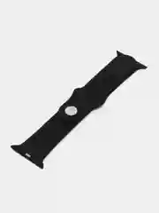 Черный силиконовый ремешок для Apple Watch 1, 2, 3, 4, 5, 6, 7, 8, 9, SE, SE 2, Ultra, Ultra 2