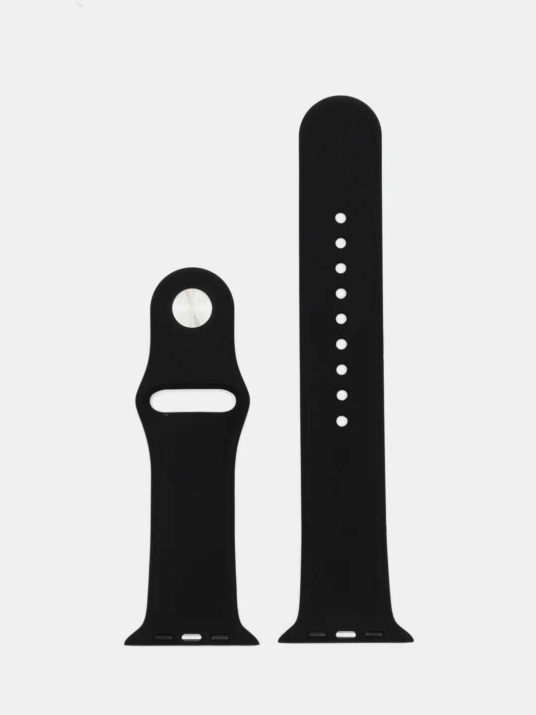 Черный силиконовый ремешок для Apple Watch 1, 2, 3, 4, 5, 6, 7, 8, 9, SE, SE 2, Ultra, Ultra 2