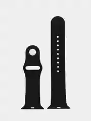 Черный силиконовый ремешок для Apple Watch 1, 2, 3, 4, 5, 6, 7, 8, 9, SE, SE 2, Ultra, Ultra 2