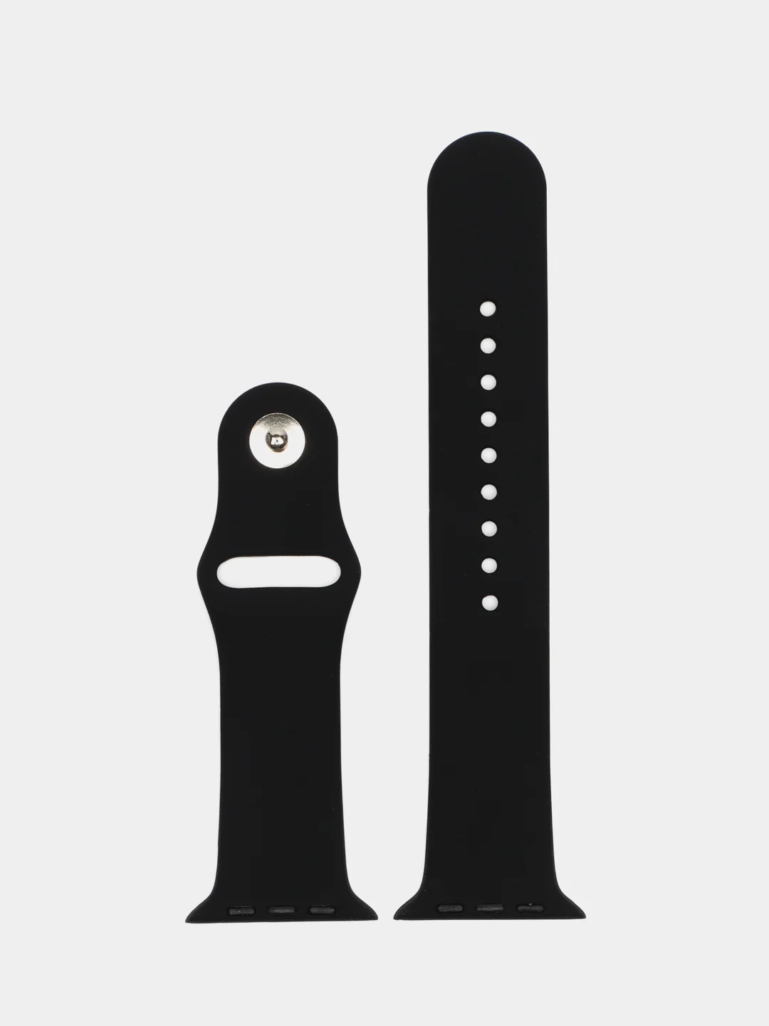 Черный силиконовый ремешок для Apple Watch 1, 2, 3, 4, 5, 6, 7, 8, 9, SE, SE 2, Ultra, Ultra 2