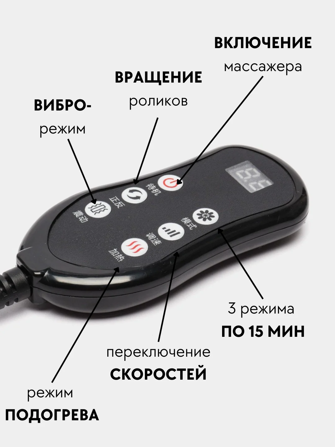 Массажер с вибрацией для всего тела, спины, шеи с пультом управления