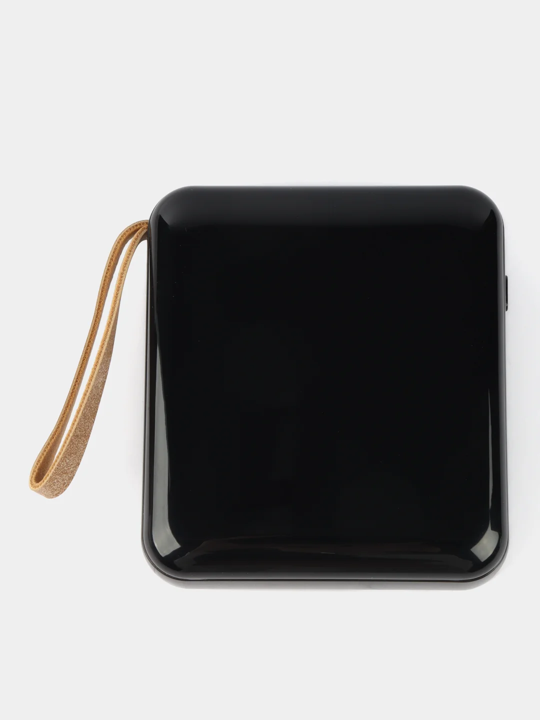 Черный powerbank со встроенными кабелями, Lightning, Type-C, фонарик, 20000 mAh