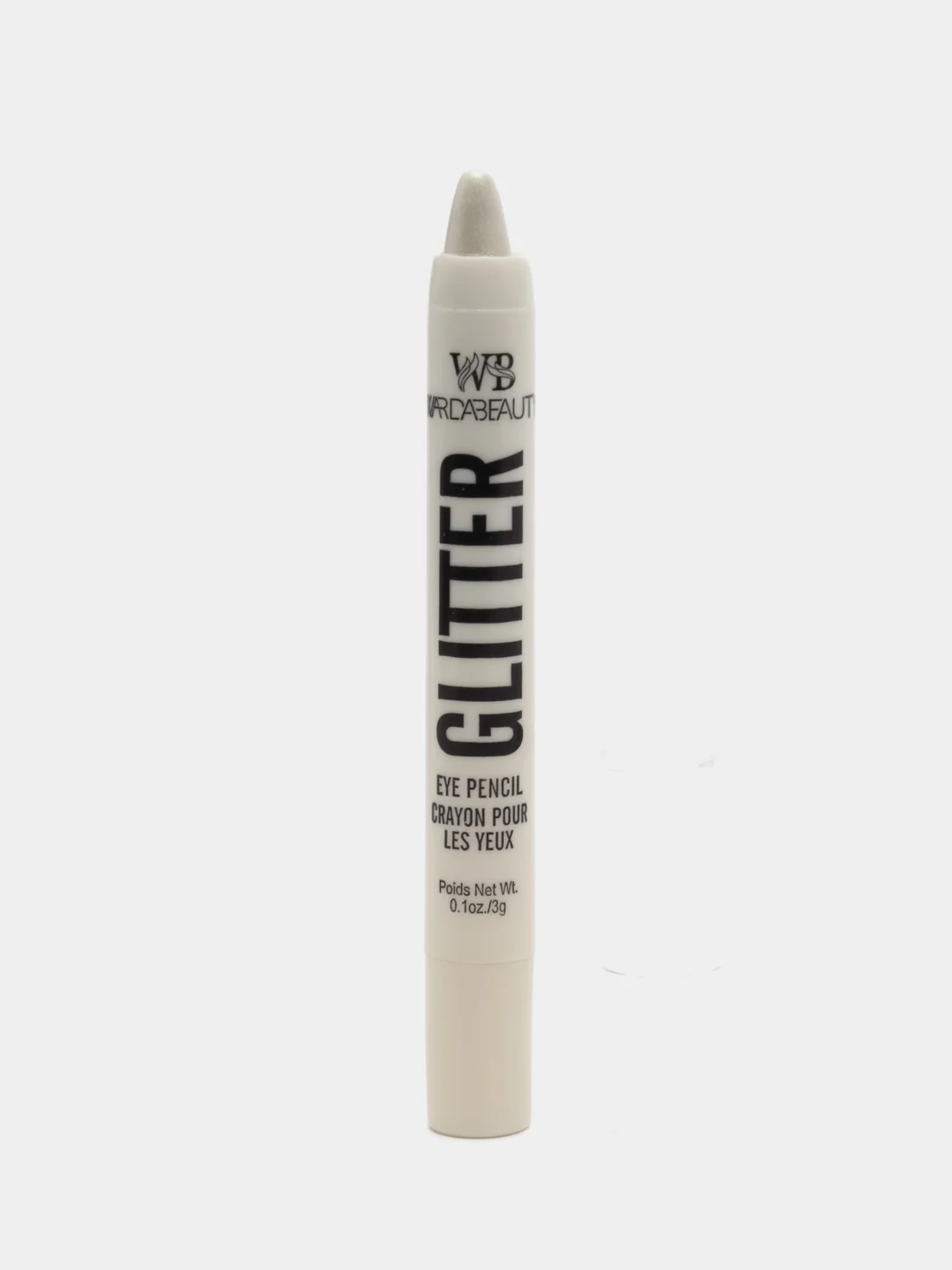 Карандаш глиттер GLITTER белый выдвижной с перламутром для глаз 3в1Подводка Хайлайтер Тени