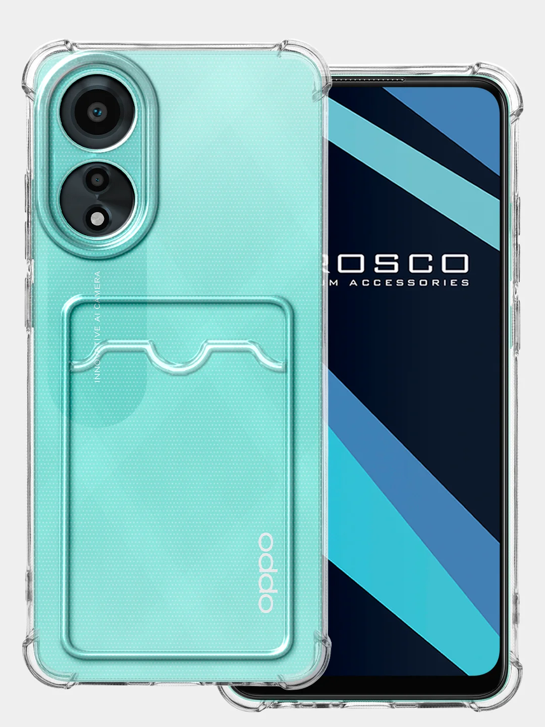 Молочный противоударный чехол для OPPO A78 силиконовый ROSCO с бортиком, защитой камер, прозрачный