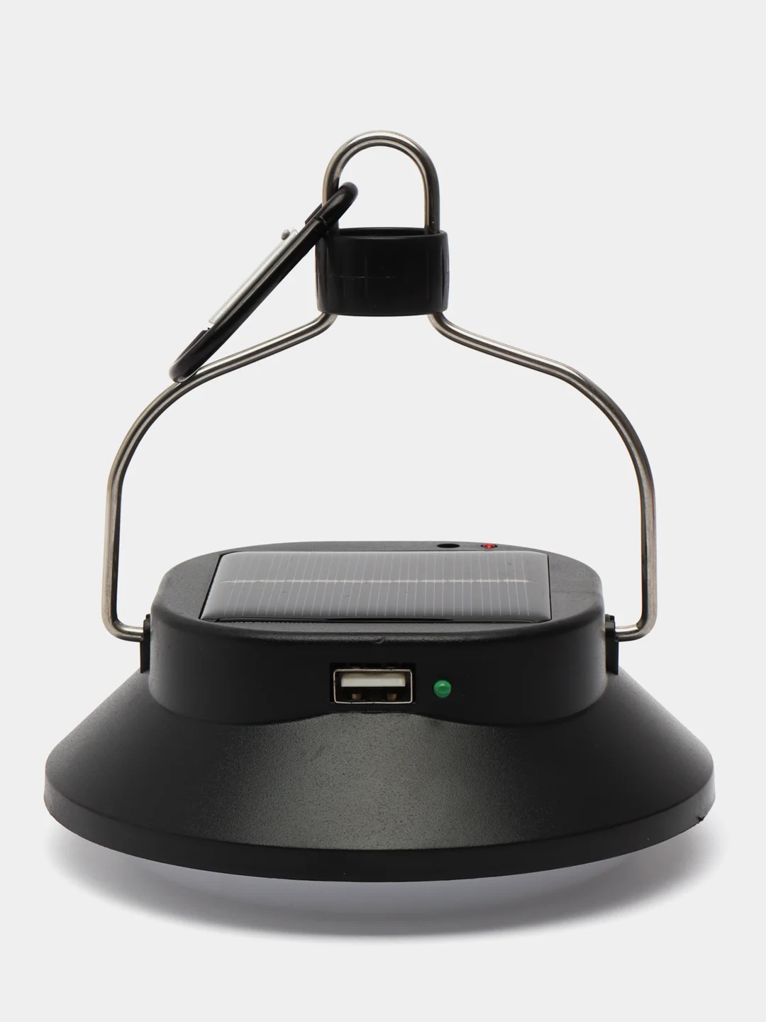 Фонарь кемпинговый аккумуляторный, солнечная батарея, 12 х 13.5 см, от USB, чёрный