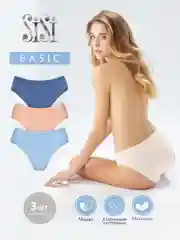 Трусы-слипы женские SISI SI5104 Slip цветные, хлопковые, набор 3 штуки