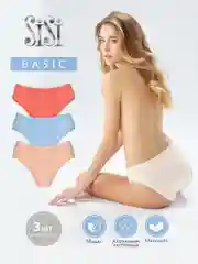 Трусы-слипы женские SISI SI5104 Slip цветные, хлопковые, набор 3 штуки