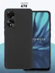 Черный чехол для Oppo A78 силиконовый ROSCO матовый тонкий с бортиком защитой камер, разные цвета