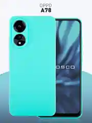 Бирюзовый чехол для Oppo A78 силиконовый ROSCO матовый тонкий с бортиком защитой камер, разные цвета