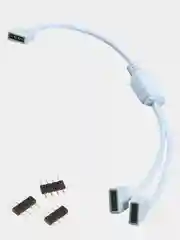 Коннектор соединительный (2 разъема) для RGB светодиодных лент 10 мм и контроллеров, 30 см