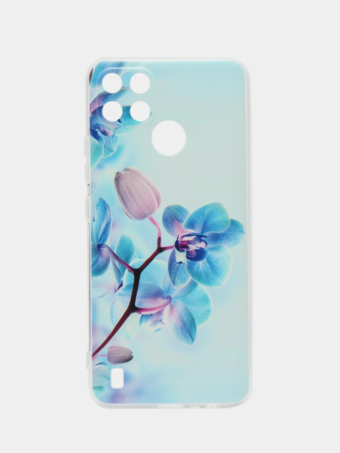 Лазурный чехол на Oppo Realme C21Y/C25Y / Реалми C21Y/C25Y прозрачный, с рисунком, защита камеры