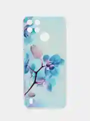 Лазурный чехол на Oppo Realme C21Y/C25Y / Реалми C21Y/C25Y прозрачный, с рисунком, защита камеры