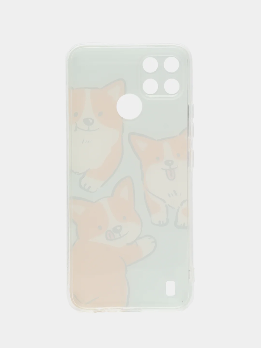 Светло-оранжевый чехол на Oppo Realme C21Y/C25Y / Реалми C21Y/C25Y прозрачный, с рисунком, защита камеры