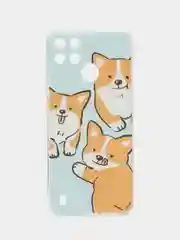 Светло-оранжевый чехол на Oppo Realme C21Y/C25Y / Реалми C21Y/C25Y прозрачный, с рисунком, защита камеры