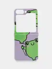 Лавандовый чехол на Samsung Galaxy Z Flip 6 / Самсунг Z Flip 6 прозрачный, с рисунком, защита камеры