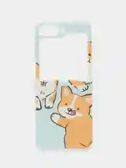 Светло-оранжевый чехол на Samsung Galaxy Z Flip 6 / Самсунг Z Flip 6 прозрачный, с рисунком, защита камеры