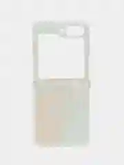 Светло-оранжевый чехол на Samsung Galaxy Z Flip 6 / Самсунг Z Flip 6 прозрачный, с рисунком, защита камеры