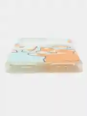 Светло-оранжевый чехол на Samsung Galaxy Z Flip 6 / Самсунг Z Flip 6 прозрачный, с рисунком, защита камеры