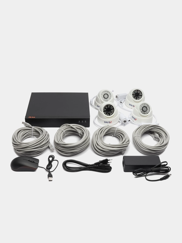 Комплект IP видеонаблюдения Ps-Link KIT-A504IP-POE 4 камеры для помещения 5Мп с POE