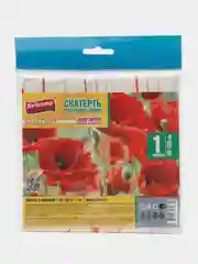 Скатерть без основы одноразовая Маки, 110х220 см, рисунок микс