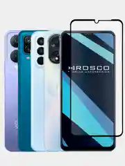 Прозрачный стекло для Vivo Y17s, Samsung Galaxy A12 / A23, Oppo A18 защитное олеофобное ROSCO, рамка