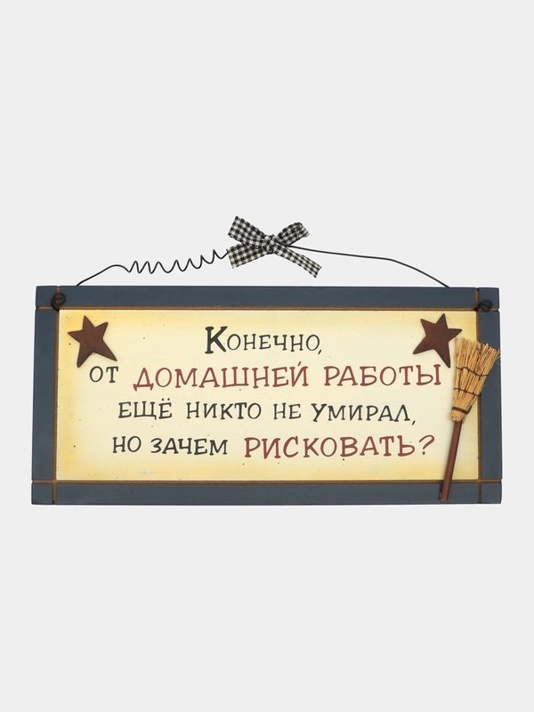 Интерьерная табличка "Конечно, от домашней работы еще никто не умирал, но зачем рисковать"