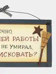 Интерьерная табличка "Конечно, от домашней работы еще никто не умирал, но зачем рисковать"