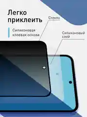 Черный 1-2 шт стекло антишпион для Samsung Galaxy A54, A54 5G защитное ROSCO, олеофобное покрытие