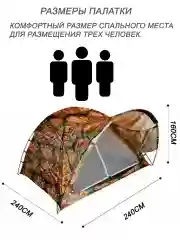 Палатка туристическая 3-4 местная. 240х240х160