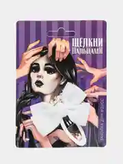 Белый заколка с  бантом для волос
