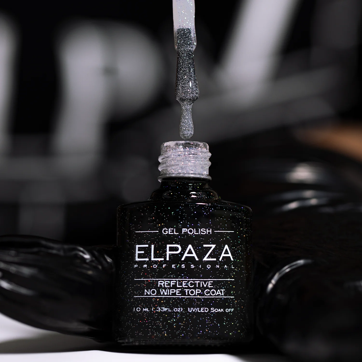 ELPAZA, Светоотражающий топ Reflective No Wipe Top Coat MAX (10 мл)
