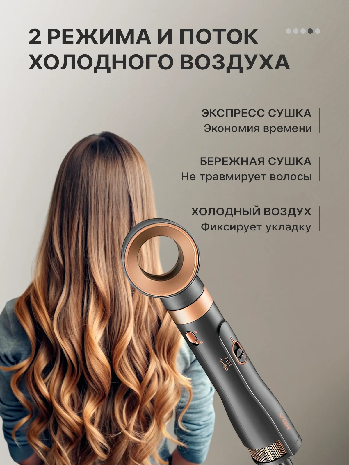 Зеленый фен для волос, стайлер, фен-щетка, мультистайлер, брашинг для волос, 6 насадок