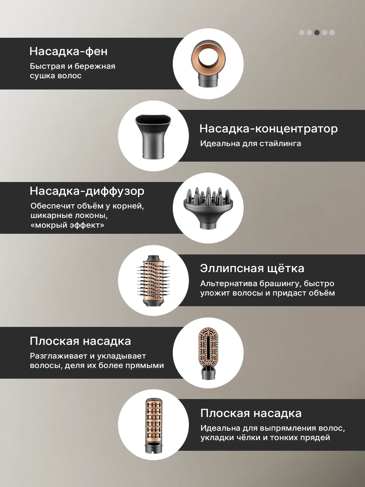 Зеленый фен для волос, стайлер, фен-щетка, мультистайлер, брашинг для волос, 6 насадок