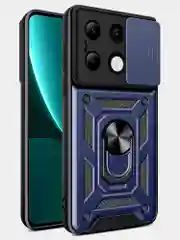 Темно-синий чехол противоударный armors для Xiaomi Redmi Note 13 4G / Редми Нот 13 4G с защитой камеры