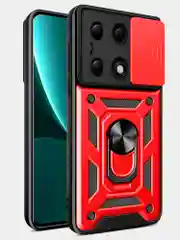 Красный чехол противоударный для Xiaomi Redmi Note 13 Pro 4G и Poco M6 Pro 4G
