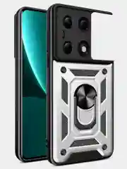Серебряный чехол противоударный для Xiaomi Redmi Note 13 Pro 4G и Poco M6 Pro 4G