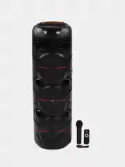 Черный беспроводная портативная колонка bluetooth с микрофоном и LED-подсветкой
