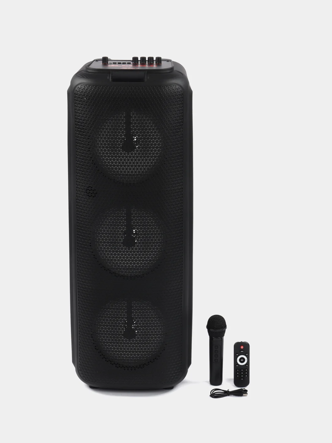 Черный беспроводная портативная колонка bluetooth с микрофоном и LED-подсветкой