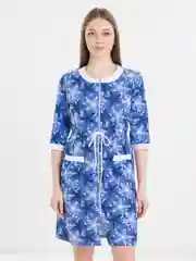 Синий халат 7026