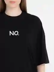 Черный футболка оверсайз "YES/NO", унисекс, oversize, T-Shirt с принтом, хлопок