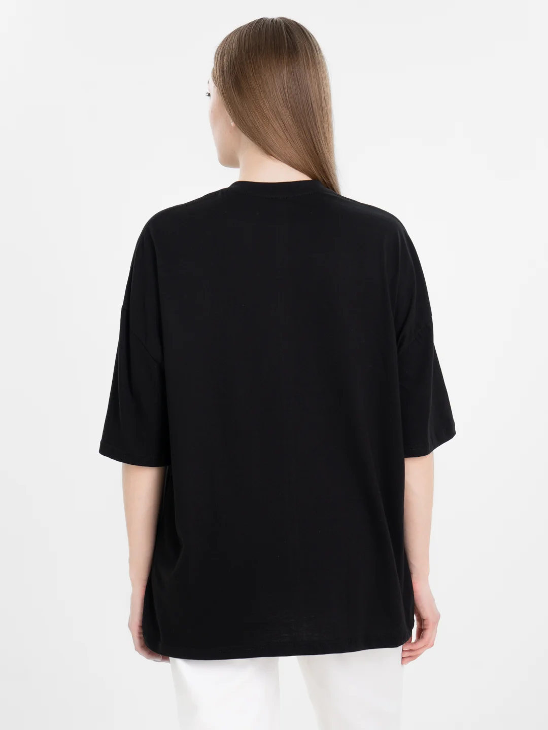 Черный футболка оверсайз "YES/NO", унисекс, oversize, T-Shirt с принтом, хлопок
