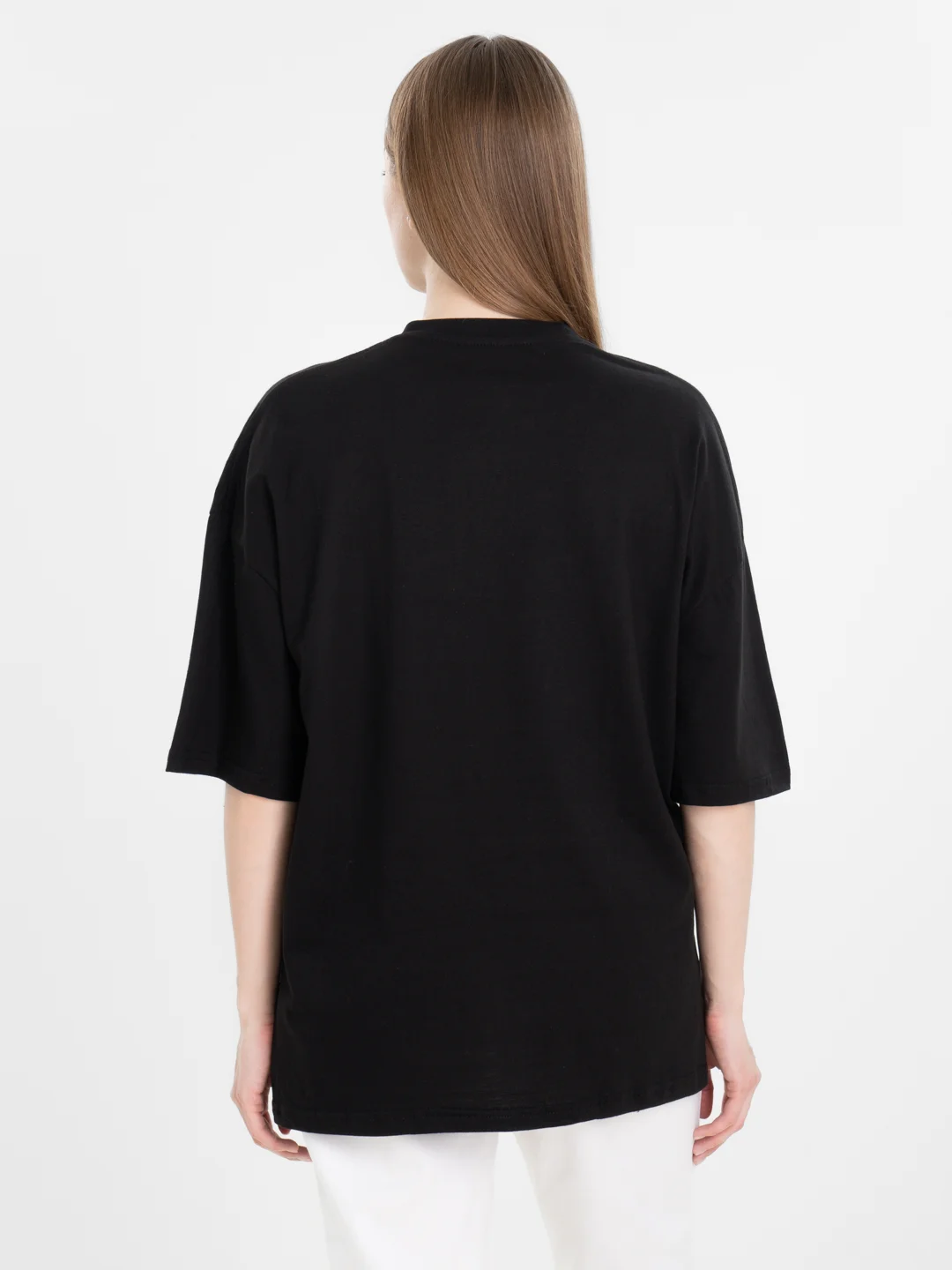 Черный футболка оверсайз "Futbolka", унисекс, oversize, T-Shirt с принтом, хлопок