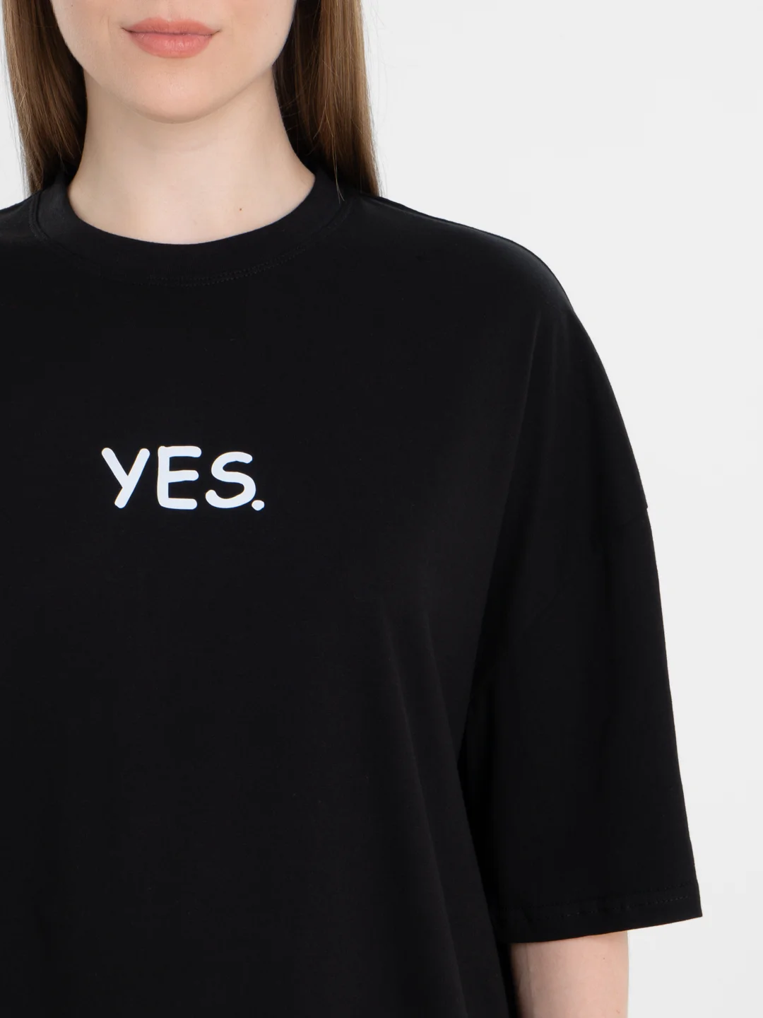 Хром футболка оверсайз "YES/NO", унисекс, oversize, T-Shirt с принтом, хлопок