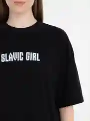 Черный футболка оверсайз "Slavic Girl", унисекс, oversize, T-Shirt с принтом, хлопок